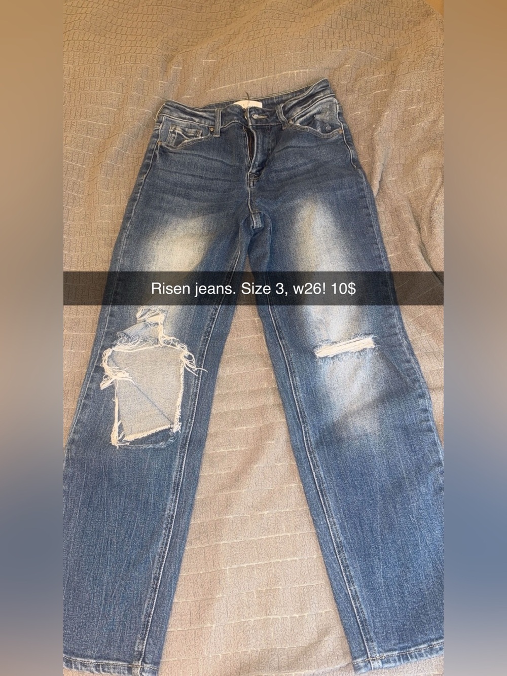 Risen Women's Distressed Blue Jeans